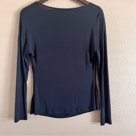 Anthropologie Black Cowl Neck Stretch Knit Top Size Small - Picture 5 of 6